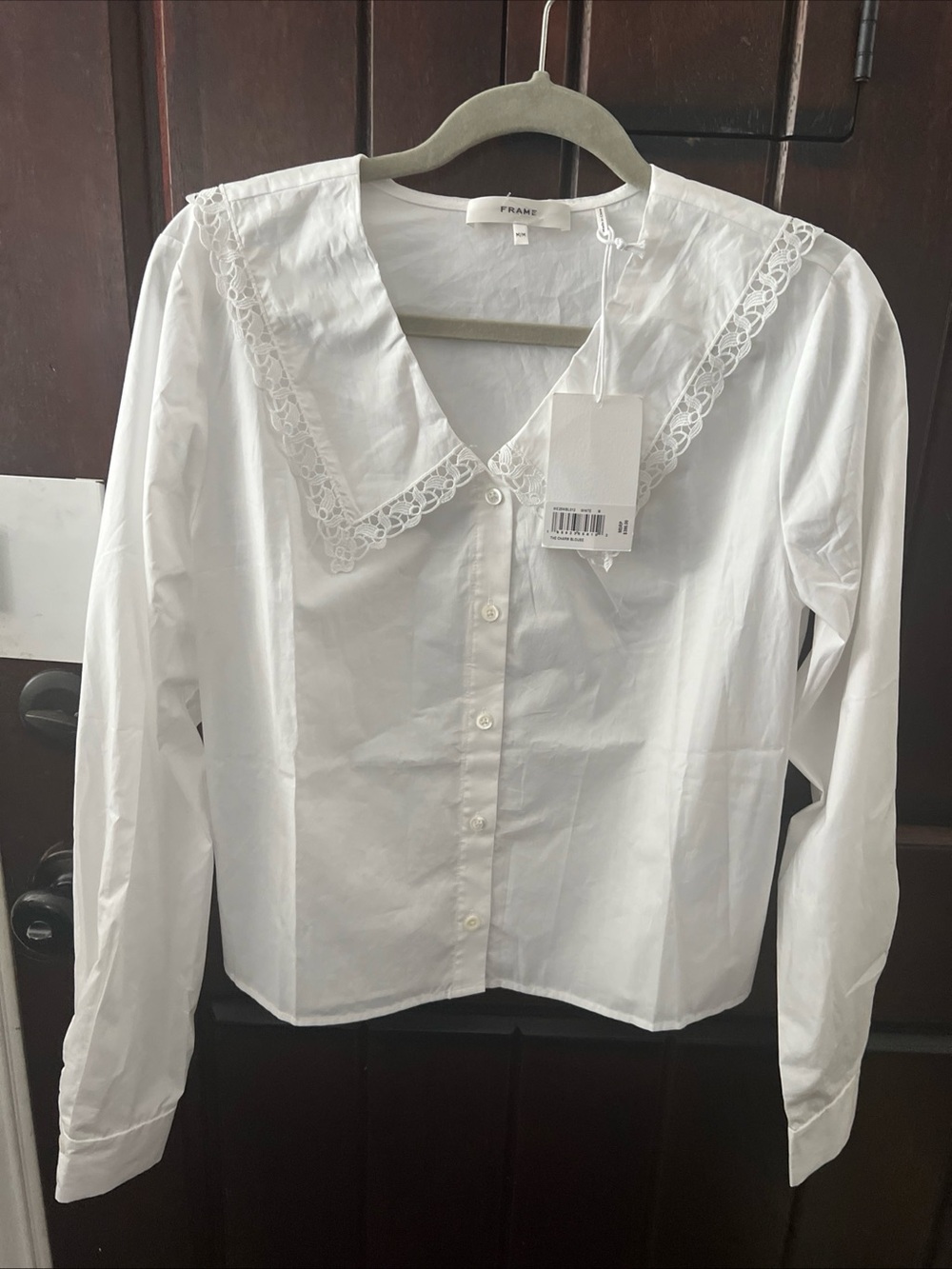 Frame Denim the charm blouse crop cotton in white